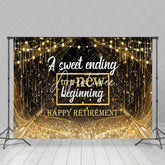 Aperturee - Black Gold Sweet Ending Cheers Retirement Backdrop